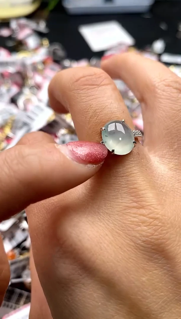 【闪购商品】翡翠戒指银S925镶嵌4444444     6