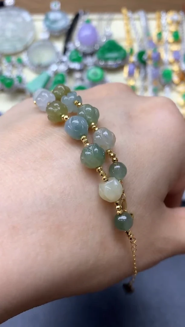 18K金镶嵌手链翡翠314-中国好珍宝