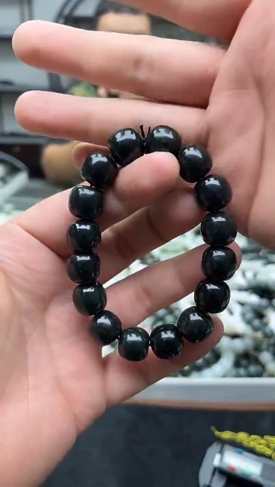 未镶嵌手串和田玉新疆塔县黑青14