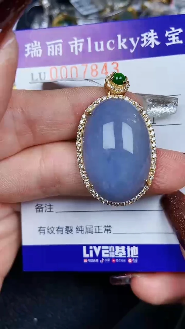 颈饰银S925镶嵌翡翠7843