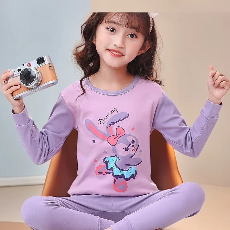 E儿童长袖秋冬中大童秋衣秋裤套装