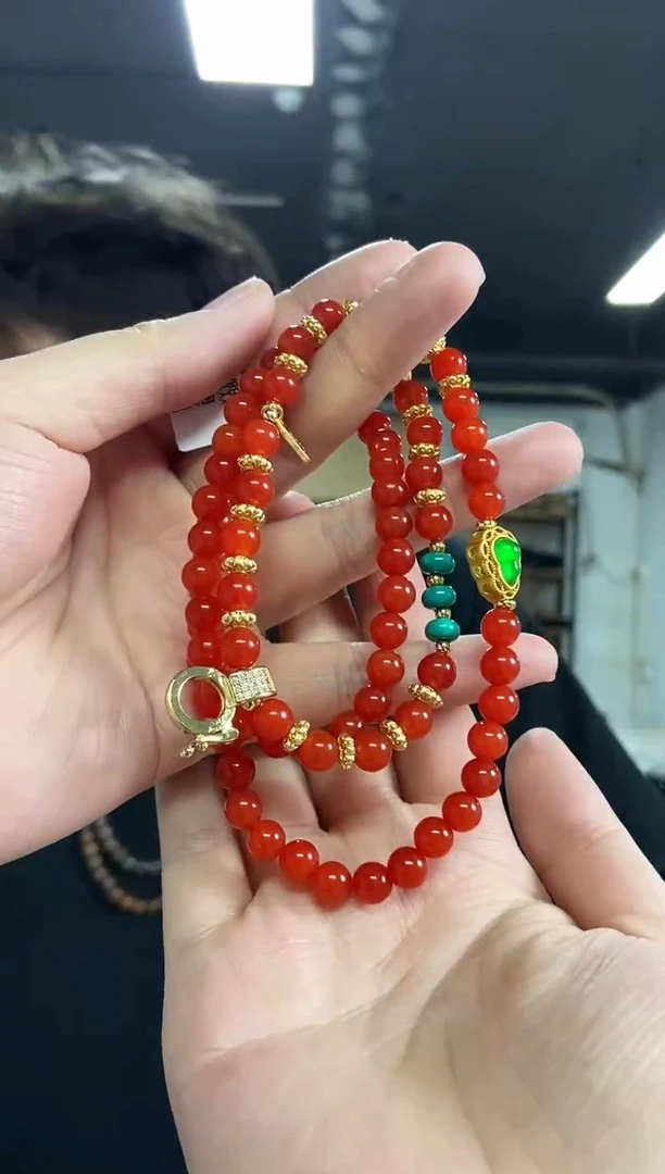 【闪购商品】南红玛瑙项链未镶嵌多样性发其一颜色微差