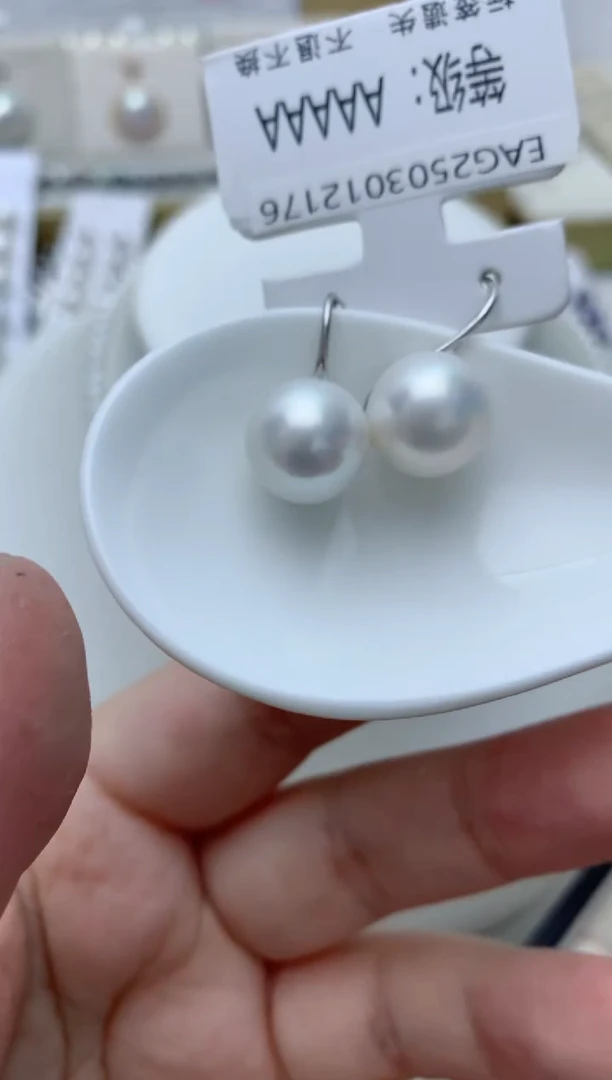 银S925镶嵌耳饰淡水珍珠e71