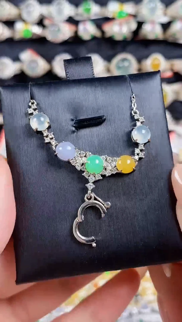 银S925镶嵌戒指翡翠天然A货翡翠43