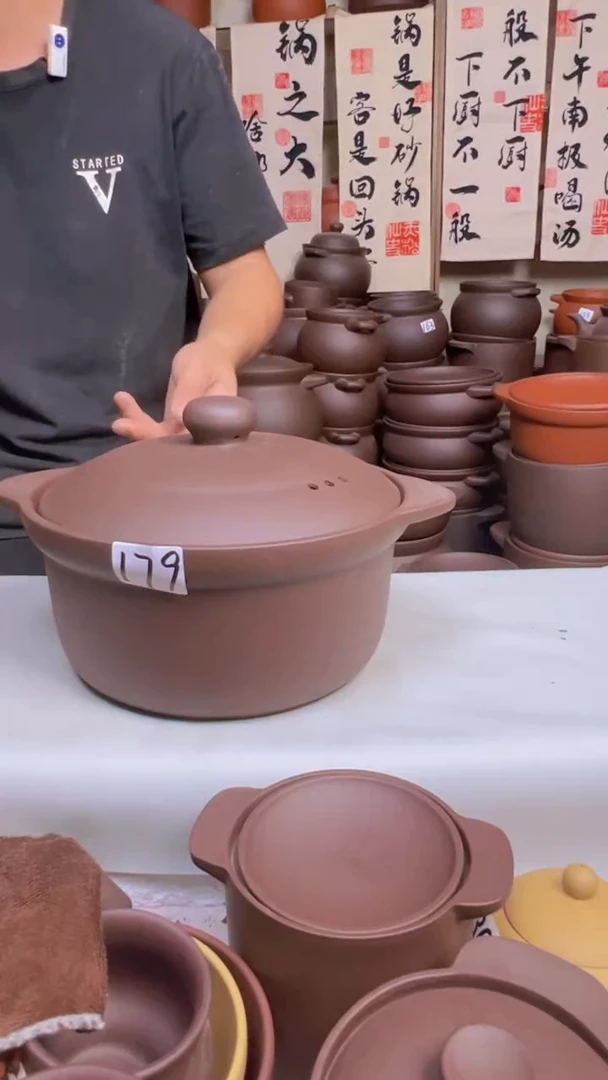 宜兴紫砂3.5升锅紫泥 179