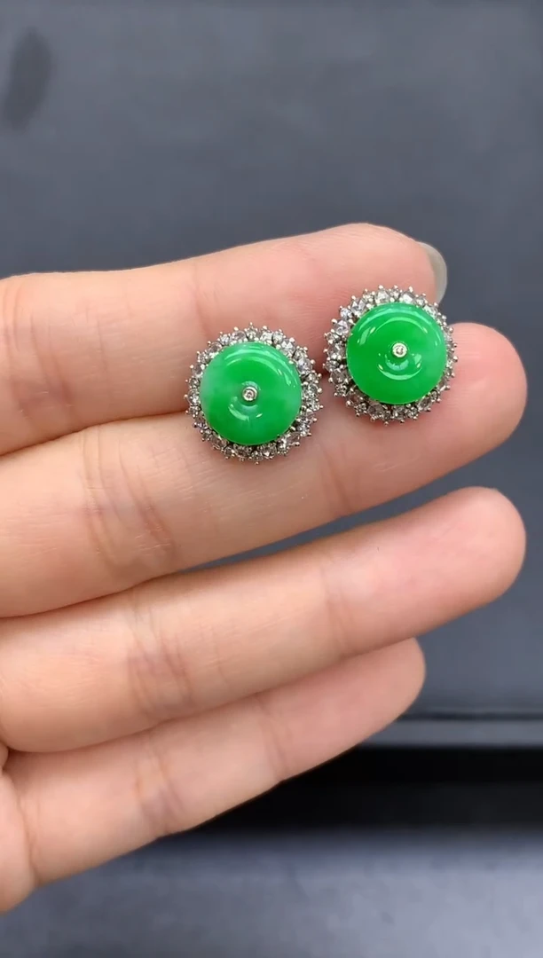 18K金镶嵌翡翠耳饰626-中国好珍宝