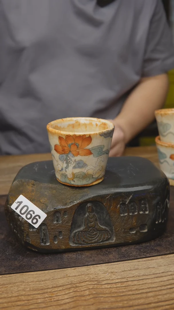 手绘匣钵志野茶具1066