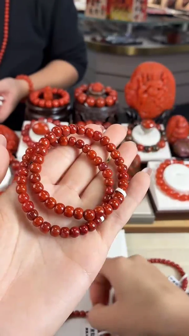 未镶嵌瓦西牛血老型手串6mm南红玛瑙（多样式发其一）