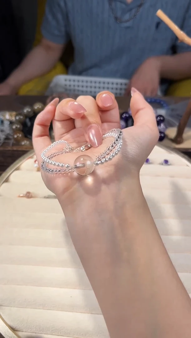 手链未镶嵌水晶白水晶双编