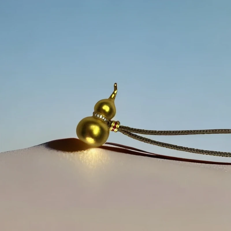 合金项链 【宝葫芦】古法手工传承金色光面可调节项链项坠022