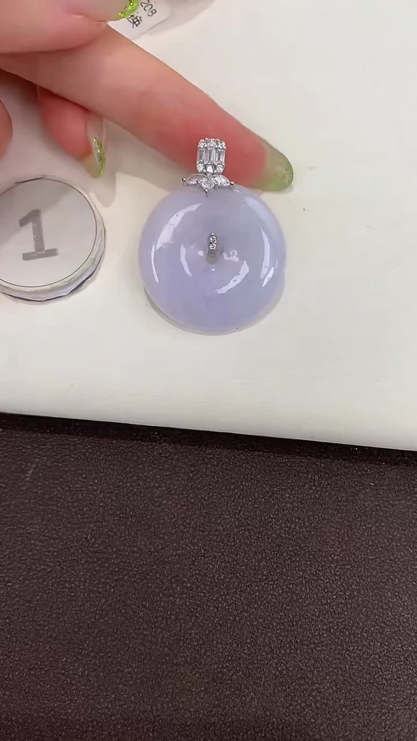 颈饰银S925镶嵌翡翠天然缅甸a货翡翠