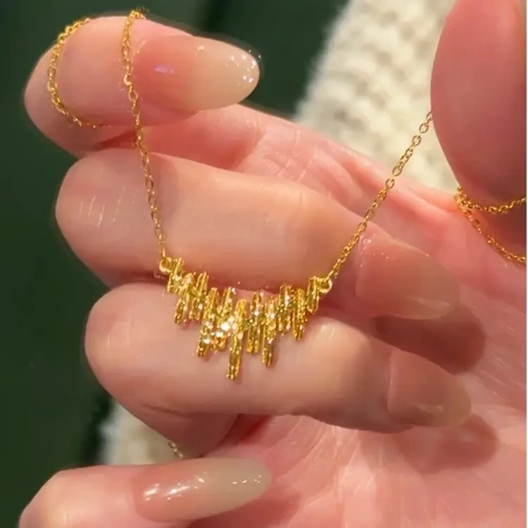 老凤祥足银925纯银碎冰冰律动音符项链女精致气质高级感2025新款