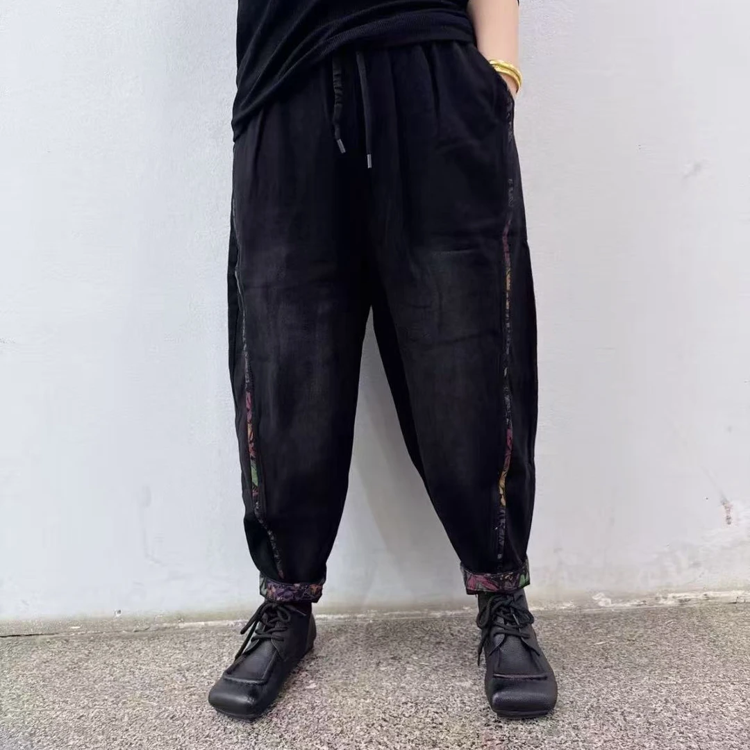 新款花边牛仔老爹裤（建议170斤内）