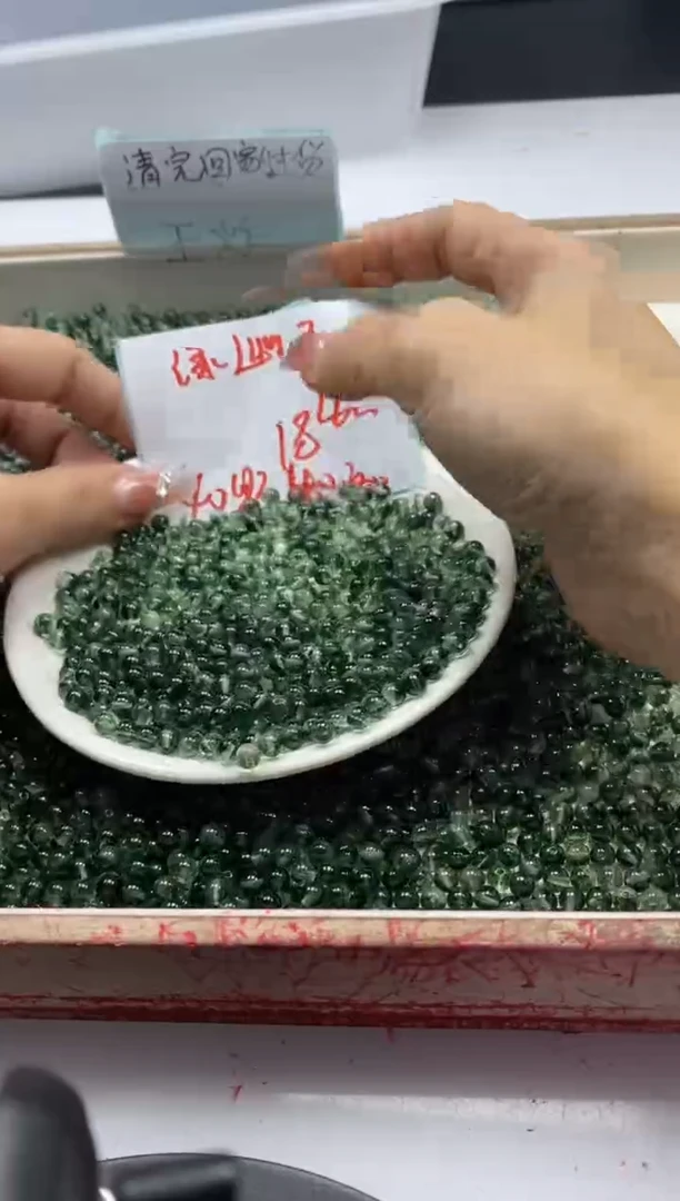 【闪购商品】水晶颈饰未镶嵌w139绿幽灵烤色6mm*30颗