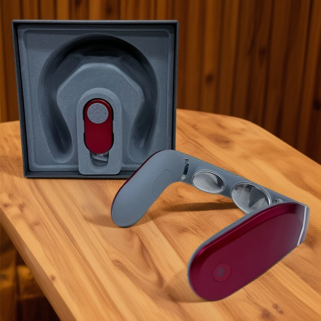 【粉丝捡漏】轻奢红色带遥控颈部按摩仪（颜色不挑）