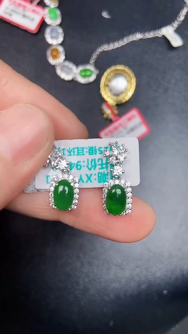 银S925镶嵌戒指翡翠7200