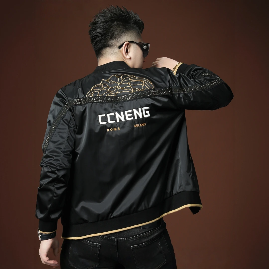 秋季高端重工夹克欧货男轻奢潮牌刺绣休闲外套男士棒球服