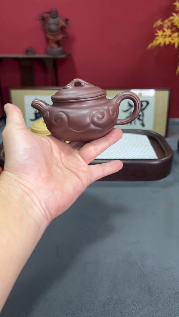 茶壶紫砂紫泥如意仿古