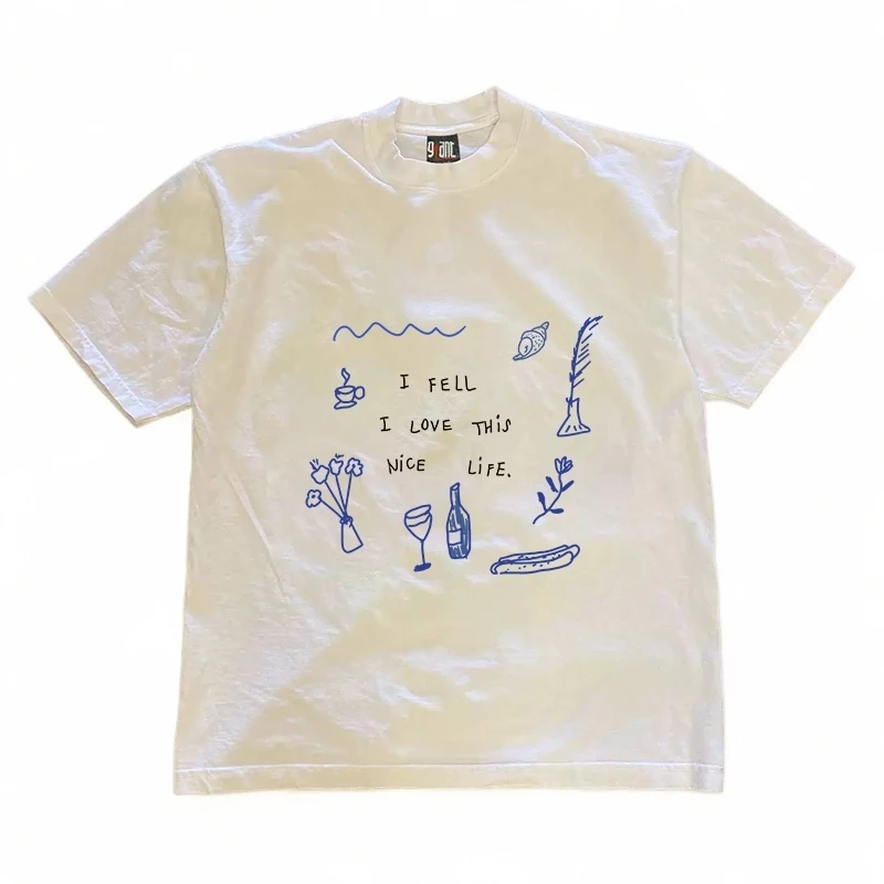 新疆棉！265g重磅纯棉正品！圆领宽松男女印花休闲百搭半袖T恤短袖