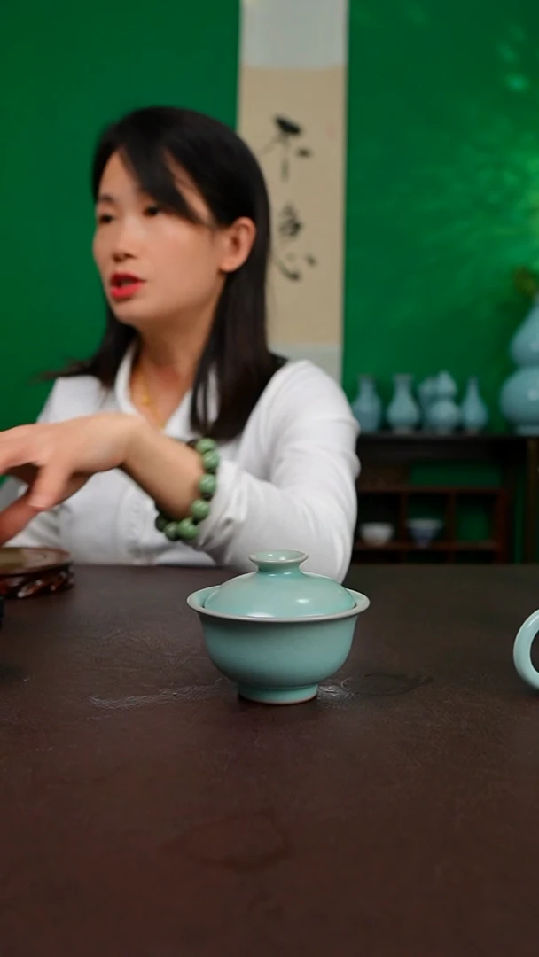 仿古二才压手盖碗不完美 简装