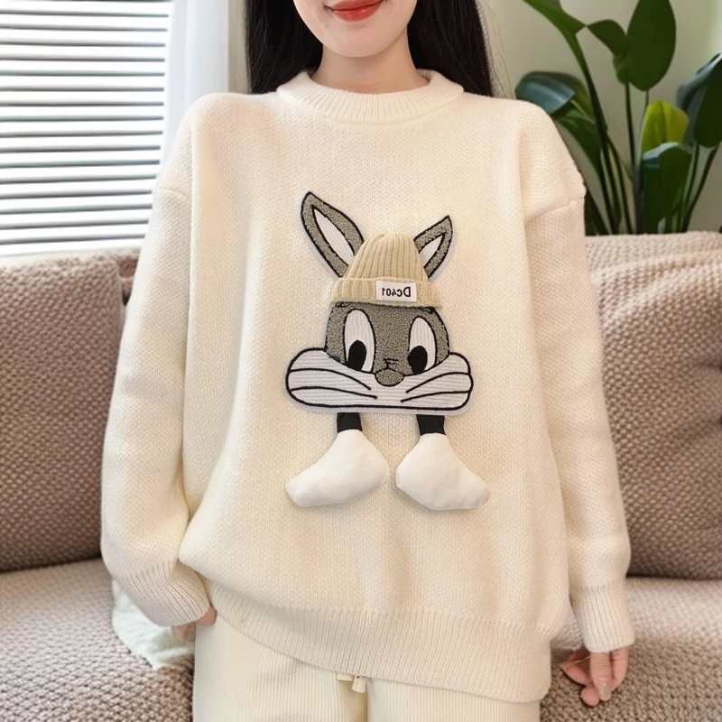 【妃妃家】2025新款毛衣高级感百搭软糯上衣时尚针织衫女减龄外穿