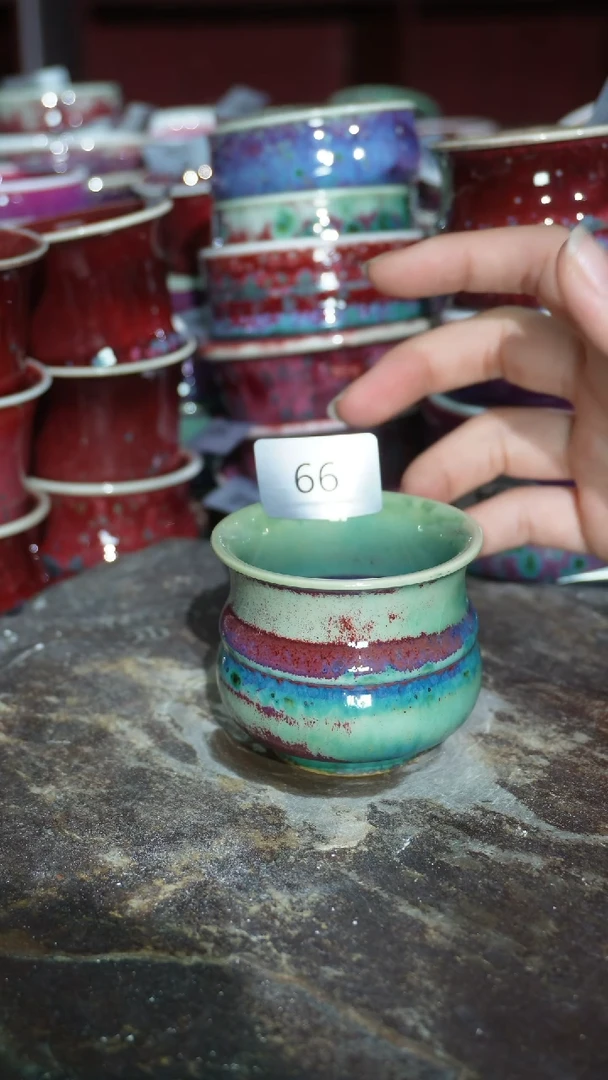 摆件陶精品窑变钧瓷茶器