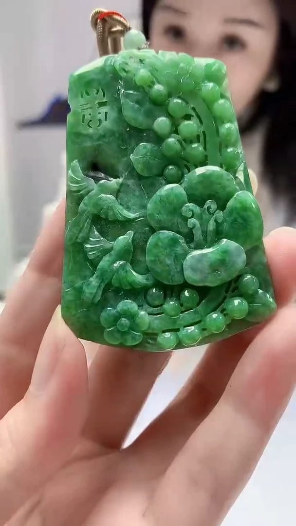 【闪购商品】定制翡翠未镶嵌4852zm-毛货挂件55花牌