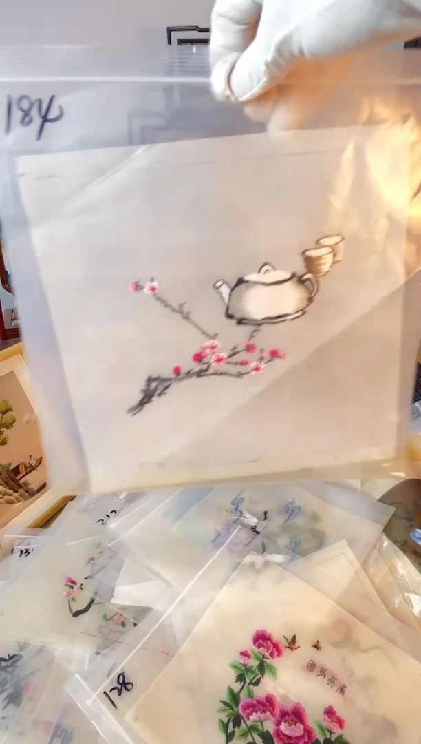 织绣纯手工苏绣双面绣绣布184