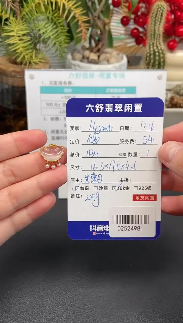 颈饰18K金镶嵌翡翠E****tD2524981