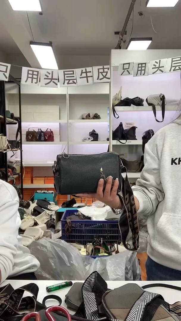 头层牛皮清货真皮 刺绣绿