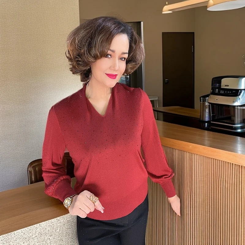 2025新款v领气质毛衣#2606