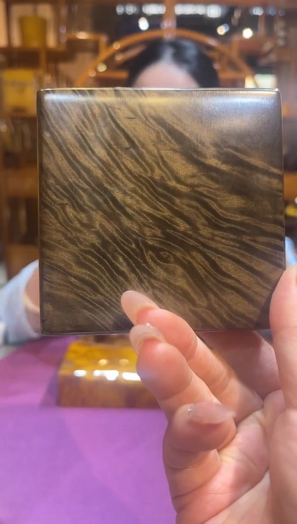 金丝楠阴沉木小方盒文玩盒10*10