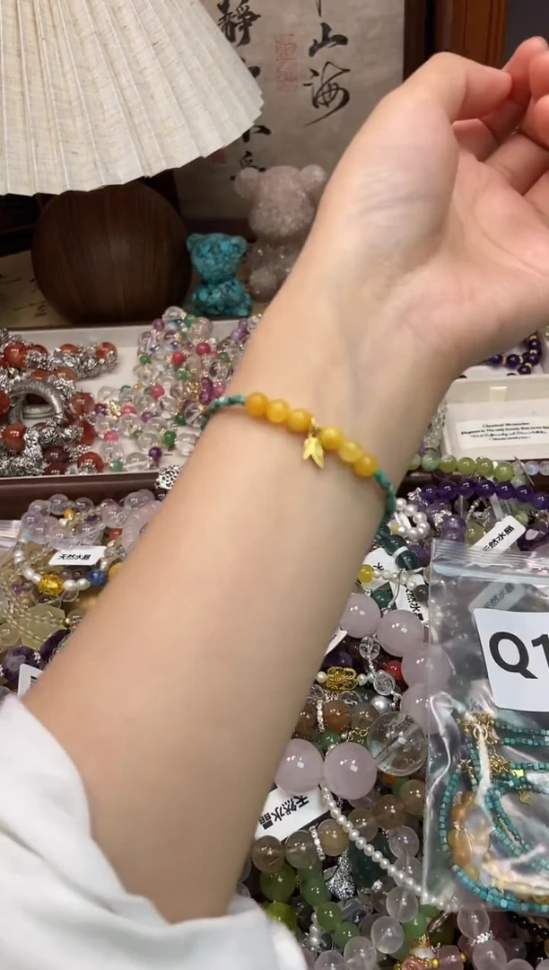 银S925镶嵌蜜蜡手链131手串