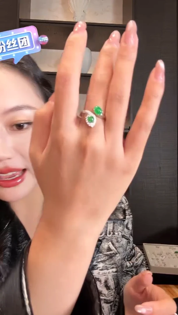 银S925镶嵌戒指翡翠64