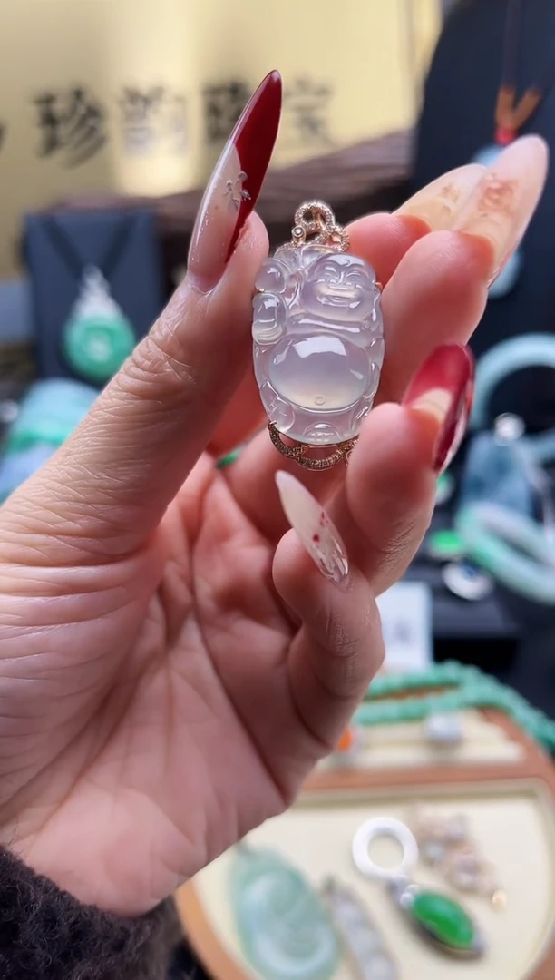 【闪购商品】翡翠颈饰18K金镶嵌吊坠