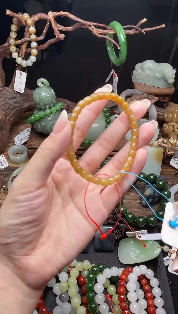 手串未镶嵌和田玉卡6且末金山糖 极限弧9010992