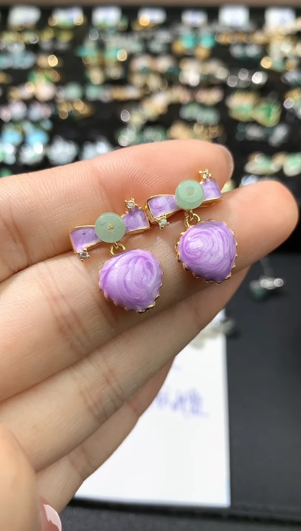 未镶嵌翡翠耳饰耳钉