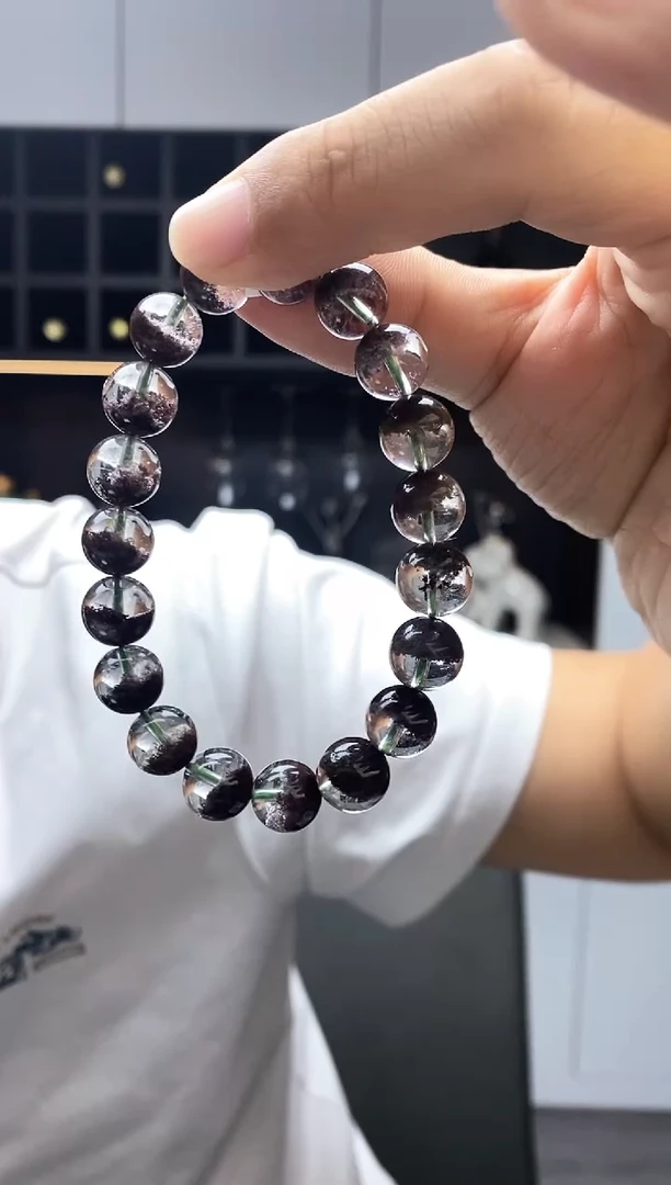 未镶嵌手链水晶藏紫幽灵11