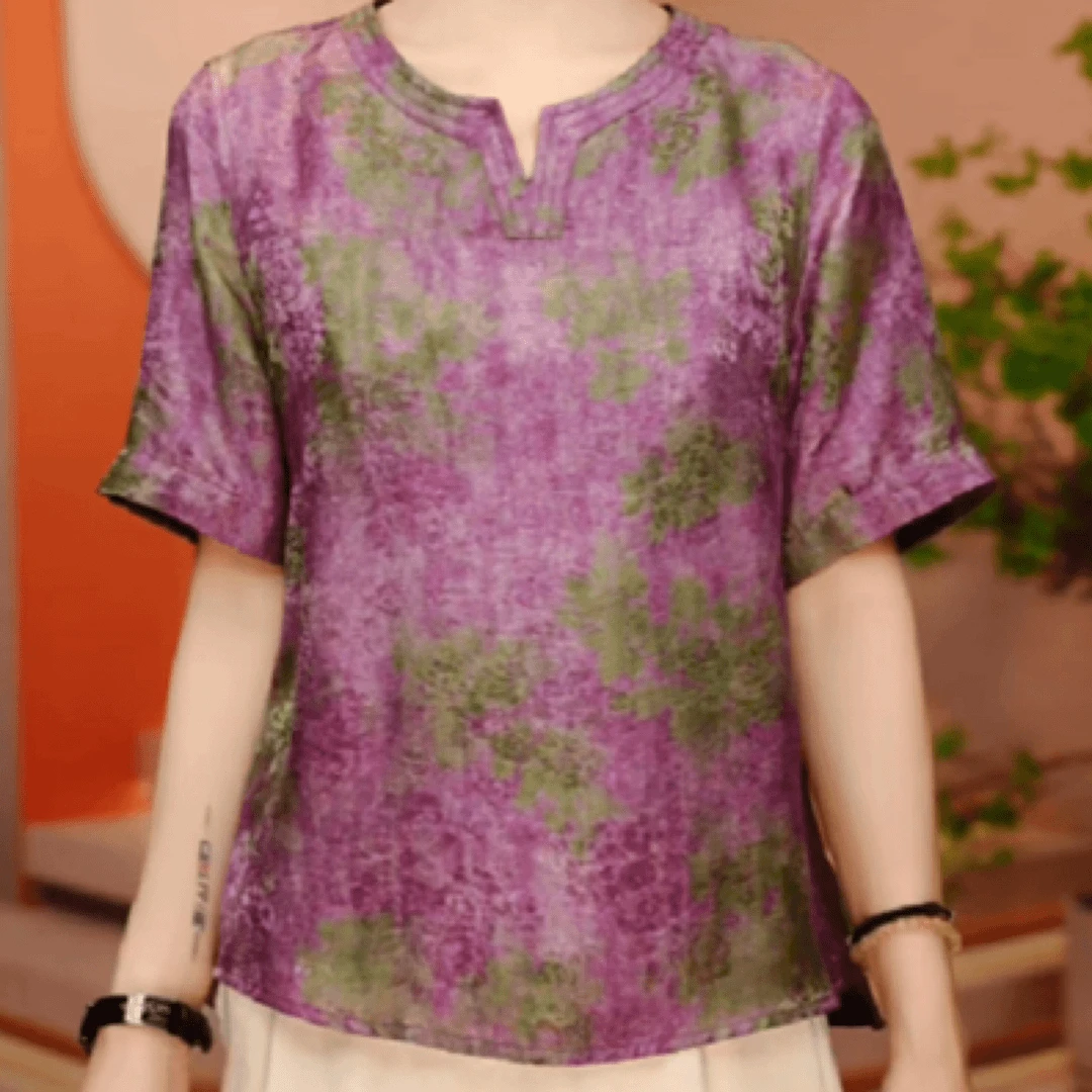 夏季新款妈妈T恤极简风减龄优雅轻奢时尚百搭气质圆领上衣