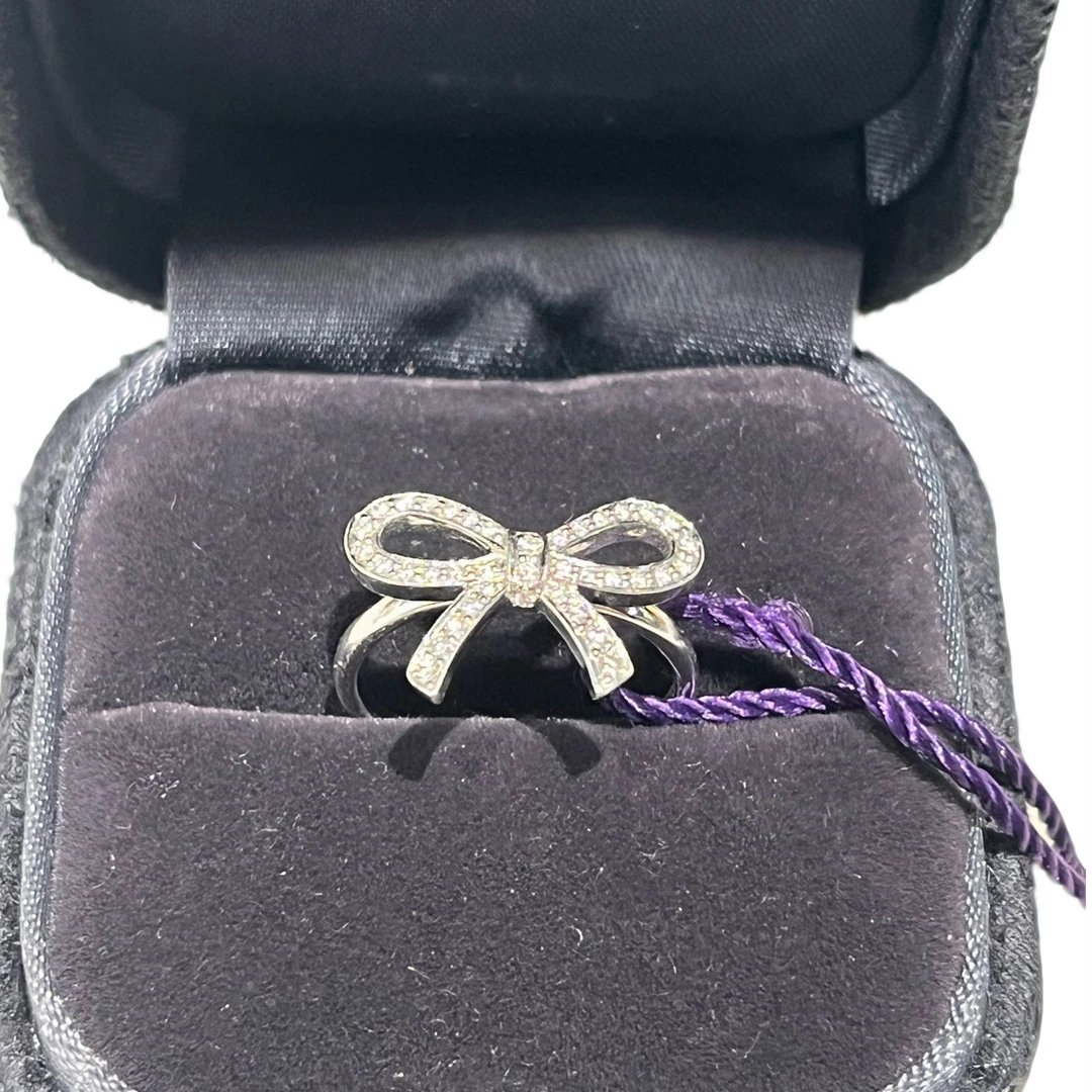 99新 Tiffany & Co./蒂芙尼 蒂芙尼首饰蝴蝶满钻铂金戒指