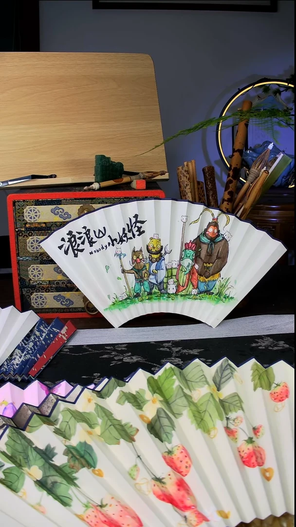 扇子手绘扇面  95  16  2.0