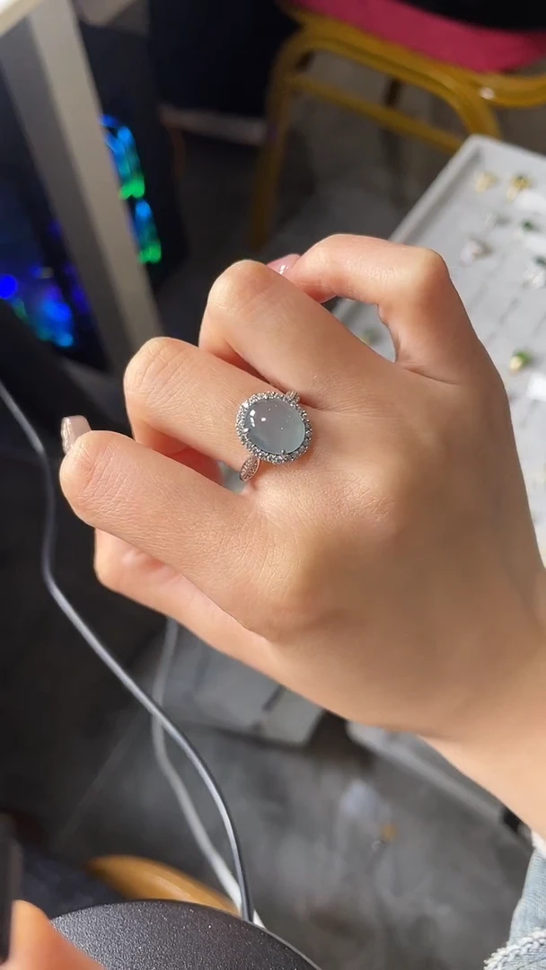 【闪购商品】翡翠戒指银S925镶嵌4365345