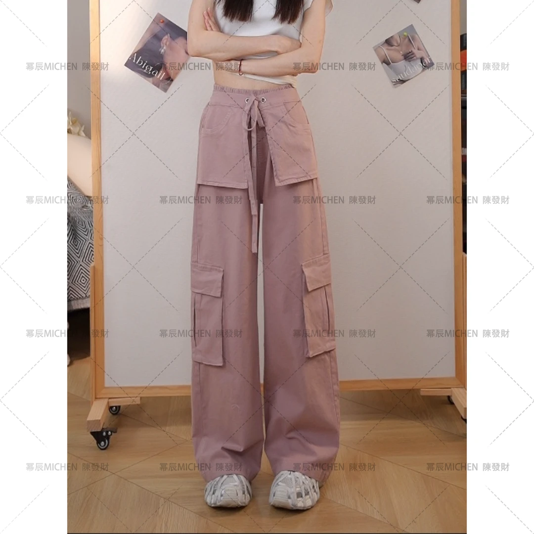 【美式复古】1号2025春季新品高腰时尚设计感工装裤