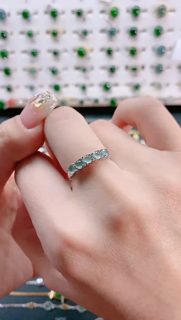 【闪购商品】翡翠戒指银S925镶嵌天然翡翠