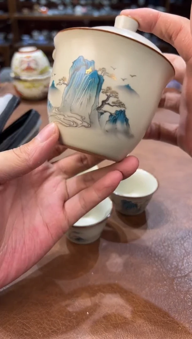 真的很便宜超好看会开片的旅行茶具