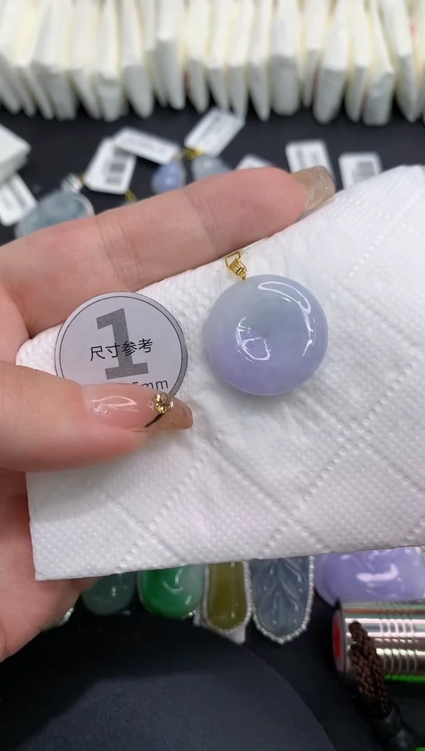 吊坠(不含链)18K金镶嵌翡翠11