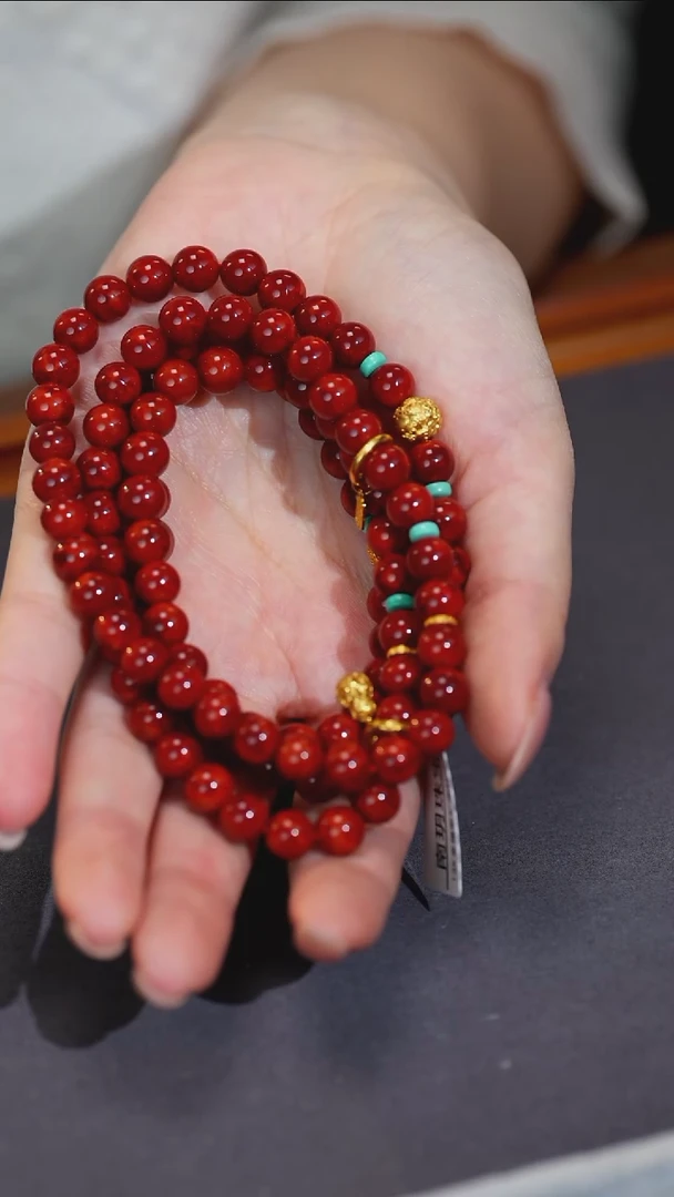 项链18K金镶嵌南红玛瑙原矿N32-2