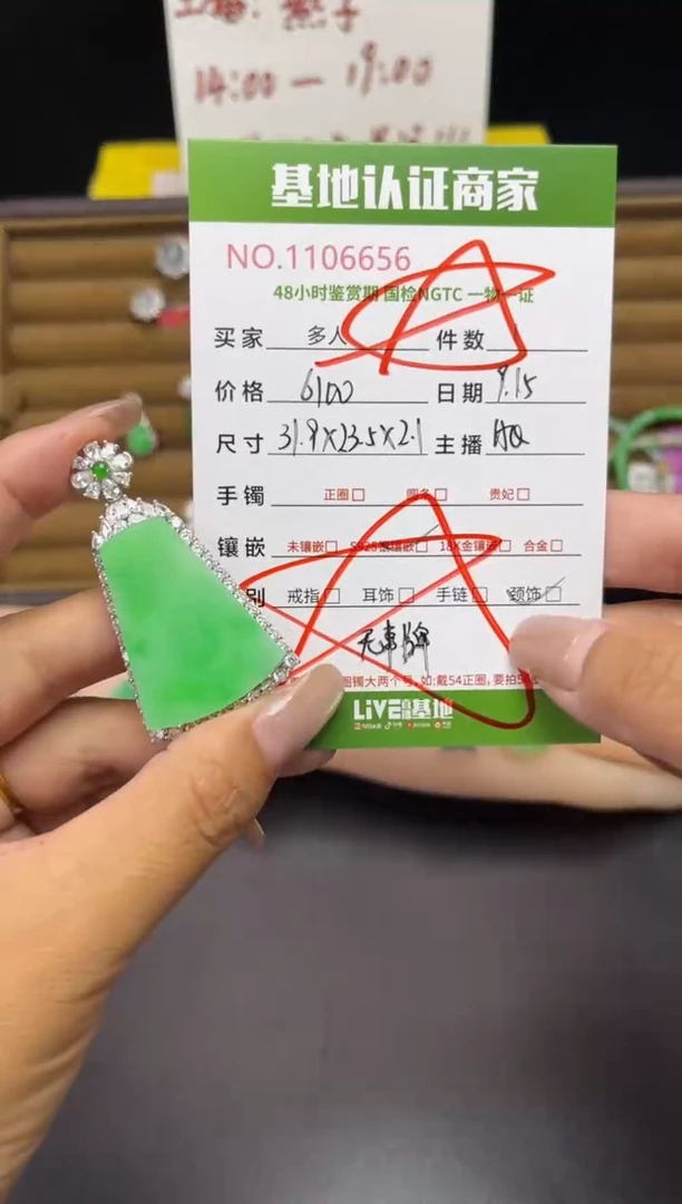 吊坠(不含链)银S925镶嵌翡翠多人