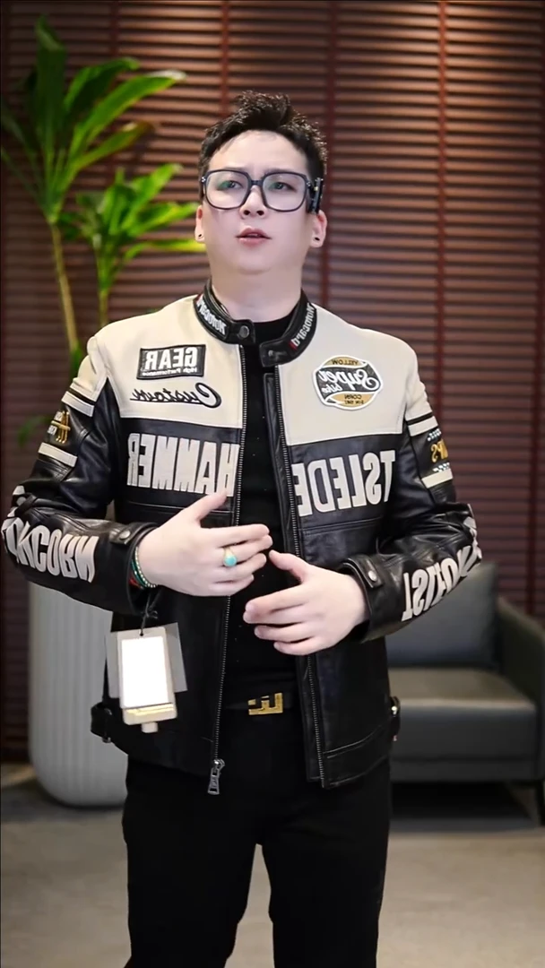 50码（100-135斤）机车真皮夹克