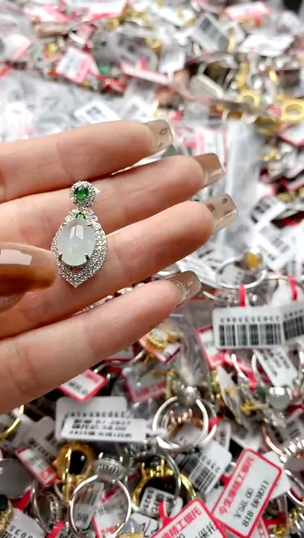 【闪购商品】翡翠戒指银S925镶嵌88888888    9